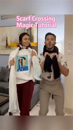 Scarf Crossing Magic Tutorial！#magic #funny