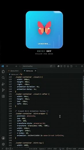 Insane Butterfly Loading Animation using #HTML #CSS