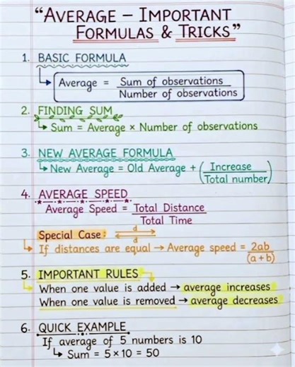 एवरेज average imp formula & tricks #average #important #formula #tricks