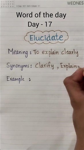 Meaning, Example and Synonyms of Elucidate #shorts #elucidate #english