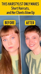 650K views · 2.9K reactions | This Hairstylist Only Makes Short Haircuts, and Her Clients Glow Up | Bright Side | Facebook