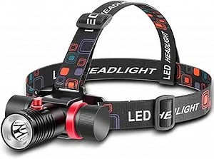 Scuba Dive Light Underwater Rechargeable Waterproof Flashlight Professional IPX8 Diving Headlamp with 3 Modes & Super Bright LED USB Charging for Caving, Snorkeling, and Diving