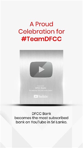 A Proud Celebration for #TeamDFCC DFCC Bank has become the most subscribed bank on YouTube in Sri Lanka. Thank you for being part of our growing community. Subscribe for updates: https://www.youtube.com/@DFCCBankPLC #DFCCBank #KeepGrowing #EasiestBankToWorkWith #YouTubeSubscribers | DFCC Bank