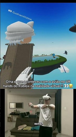 Olha o que aconteceu com o avião lotado de gente no Roblox vr hands !! #roblox #robloxvr #vrhands