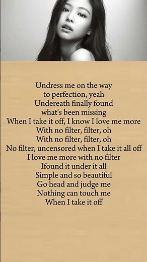 Jennie-Filter song lyrics #jennie