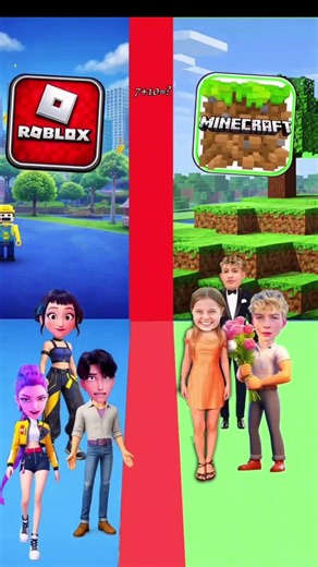 Roblox vs minecraft , k-pop vs salish matter