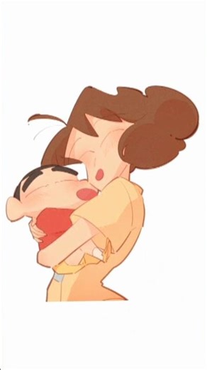 shin-chan with her mom #Shin-chan #cute #funny #love ❤️💜🤭☺️
