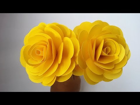 DIY: Paper Rose!!! How to Make Beautiful Yellow Rose With Colour Paper!!!