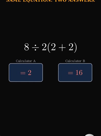 Same Equation. Two Calculators. Different Answers. Both Correct #math #mathematics #mathtrick #mathskills