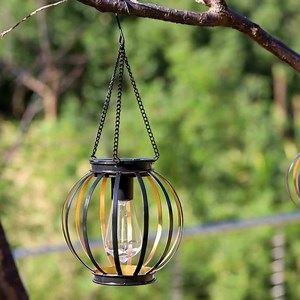Rustic Iron Solar Chandelier: Vintage Outdoor Hanging Lantern - Etsy