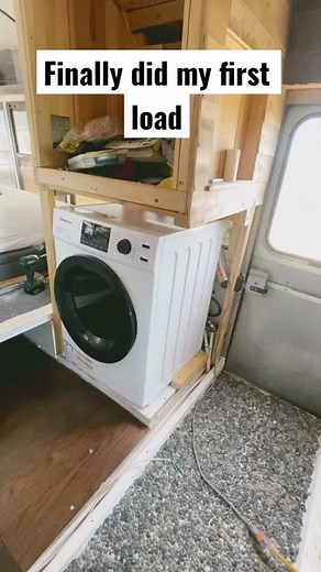 Did my first load of laundry in my Magic Chef washer/dryer Combo in my #skoolie