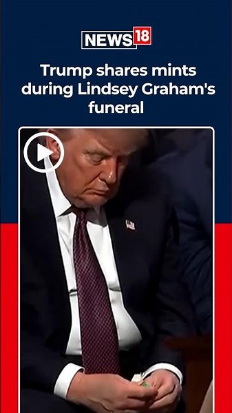 Trump Seen Offering Tic Tacs to JD Vance, Scott Bessent During Lindsey Graham's Funeral | N18S