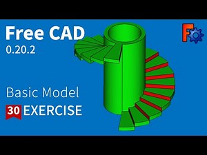 FreeCAD Tutorial for beginners,basic model exercise-30 Spiral staircase