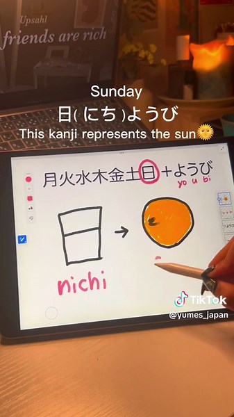 Days of the week in Kanji! #japanese #japaneselanguage #jlptn5 #日本語 #kanjilearning #learnjapanese #studyjapanes #にほんご