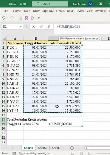 Excel: sumif date #tipsexcel