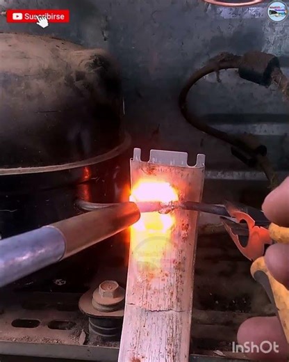 How to safely remove Copper pipe form brazing #fridge #ac #gresar #trending #repair #shorts