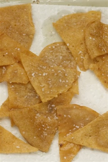 Crispy red lentil chips made from crepe-style batter