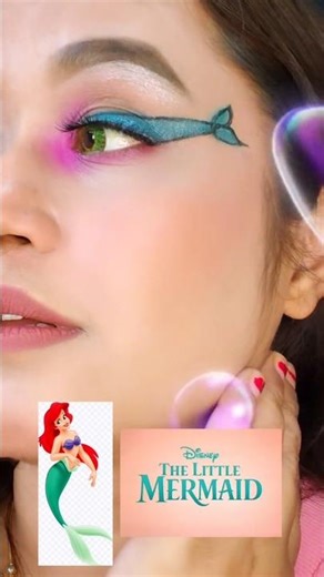 I Tried The Viral Little Mermaid Eye Makeup! #littlemermaidmakeup #disneyeyeshadow #Arielmakeup