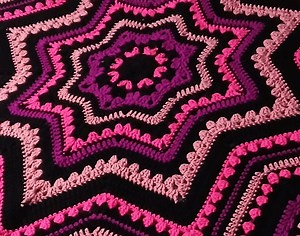 Crochet Star Blanket – Oversized 8 Point Star Throw, Gothic Pink & Black, 67” - Etsy
