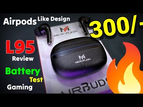 Microflash L95 Earbuds Review | Best Airpods under 300 in Flipkart Aroma Nb121 Pro Pods Black Colour