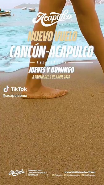 🤩✈️🌊 A partir de este 2 de abril, Acapulco y Cancún vuelven a estar más cerca que nunca con el reinicio de operaciones de la ruta de @Viva Aerobus 🏖️🧳Estamos listos para recibir a más viajeros con la calidez que nos caracteriza, fortaleciendo el turismo nacional y uniendo a dos de los paraísos más icónicos de México. #Acapulco #HogarDelSol #VisitaAcapulco #MéxicoEstaDeModa