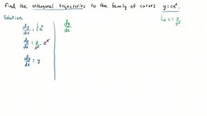 Sketch each of the following families of curves, find the orthogonal trajectories, and add them to the sketch: a. x y=c c. r=c(1 cosθ); b. y=c x^2. d. y=c e^x. | Numerade
