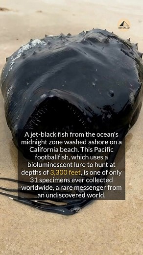 131K views · 1.6K reactions | A mysterious deep-sea footballfish with its own built-in headlamp washed up on a California beach. #discovery #historyfacts | Revealed | Facebook