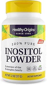 Healthy Origins Inositol Powder, 56.7 g - for Skin, Hair & Nail Health - Vitamin B8 Powder Supplement - Part of The B Complex Family - Vegan, Non-GMO & Gluten-Free Supplement - 2 Oz