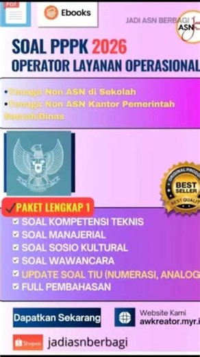 Soal PPPK Sekolah Rakyat Operator Layanan Operasional jabatan Administrasi Perkantoran 2026