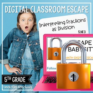 5th Grade Math Digital Escape Room | 5.NF.3 - Interpreting Fractions as Division
