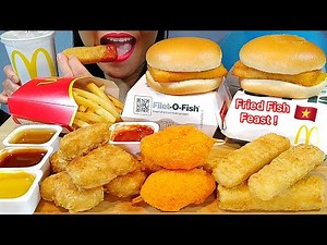 ASMR MCDONALD'S FILET-o-FISH MENU' + FRIED FISH FEAST 먹방 Eating Sounds