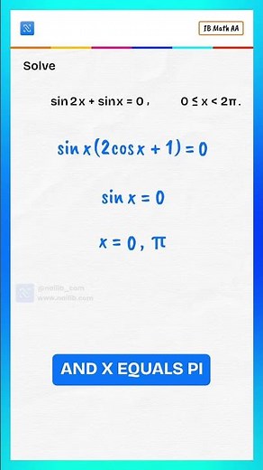 This Trig Equation Has FOUR Hidden Solutions! | Solve sin 2x + sin x = 0 (0 to 2π)