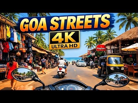👉 Goa Streets 4K 😱 Real Bike Ride Through Markets & Beach Roads