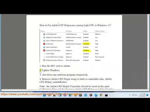 Fix Adobe CEF Helper.exe causing high CPU in Windows 11