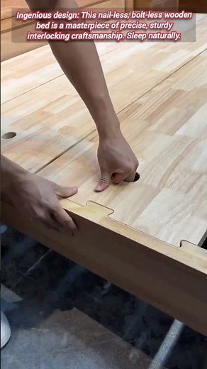 Seamless Wooden Bed Frame: Pure Interlocking Joinery Excellence.