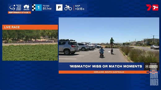 Today's Mismatch Brewing Company Miss or Match Moment🍻 📺Stream the race now on 7plus: https://7plus.com.au/cycling Ziptrak | Santos Ltd #TourDownUnder #CouchPeloton | Santos Tour Down Under