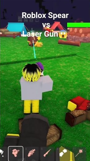 Roblox Spear vs Laser Gun 😱#robloxshorts