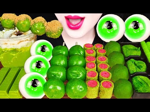 ASMR GREEN DESSERTS, JAPANESE FOODS GREEN TEA 일본 녹차 디저트 먹방 MUKBANG