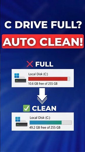 C Drive Full ? Auto Clean Your PC in 30 Seconds (No Apps Needed) #Windows11#StorageCleanup #TechTips