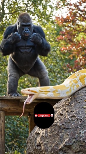 anaconda vs gorilla fight 🤯🤯 amazing video #anaconda #gorilla #gorillatag #nature #forest #viral
