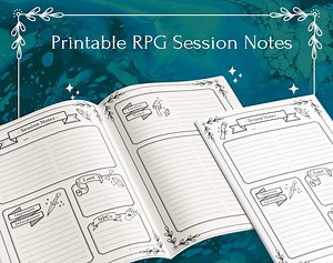 Printable Dnd & RPG Session Notes // Dungeons and Dragons Dnd 5e Digital Download // Pathfinder // Role Play Games // Dnd Session Notes - Etsy