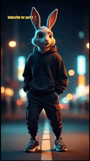 B-Boy Bunny Breakdance in Street at Night 🐰🔥 #shorts