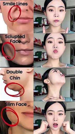 Face Yoga for Smile Lines Sculpted Face Double Chin & Slim Face|4 Face Exercises 2026💆#faciallifting