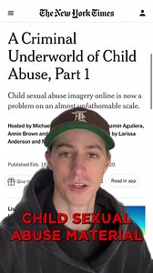 CSAM (aka "child porn") is a devastating and rampant injustice. It's difficult just to comprehend the sheer number of children being abused in this way, and it's imperative that we ask the question, "what fuels this kind of abuse?" In large part it's the porn industry, who openly promotes the fantasy of sex with minors through the "barely legal" genre. Get the full story at the link: https://go.exoduscry.com/CSAM #CSAM #NewYorkTimes #ChildAbuse #ChildSexualAbuse #ChildSexualAbuseMaterial | Exodu
