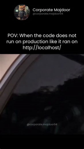Corporate Majdoor on Instagram: "There’s a special kind of confidence developers feel when everything works perfectly on localhost. The APIs respond instantly. The UI loads smoothly. No console errors. You test it multiple times, feel proud, and push to production thinking, “Ship it.” And then production humbles you. For software engineers and IT professionals in India working in fast-paced corporate environments, this is a universal experience. The same code that ran flawlessly on https://local