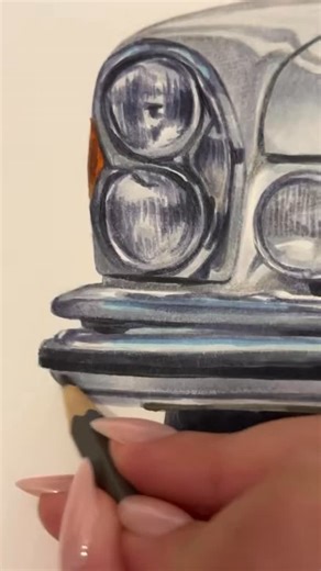 Frederike | Mercedes muss auch mal sein 😌 Copic Marker und Bundstifte :) Welches Auto soll das nächste sein? #art #copic #car | Instagram