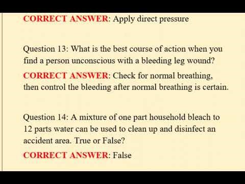 FDLE FIRST AID QUESTIONS AND ANSWERS