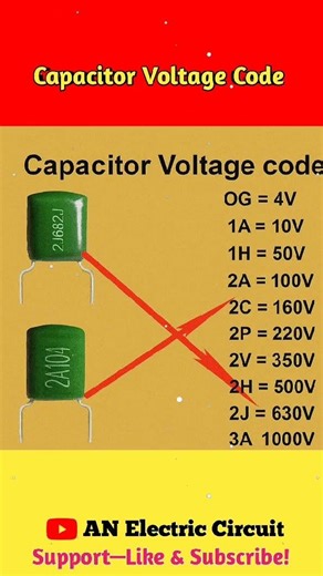 Capacitor Voltage Code | #shortsfeed #electrical