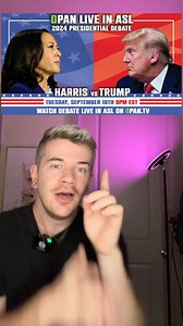 Watch tonight’s Presidential Debate in ASL on DPAN! 🇺🇸 #ASL #SignLanguage #LearnSignLanguage #PresidentialDebate #Kamala2024 #Trump2024 | Jon Urquhart
