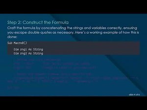 How to Insert a Dynamic Formula in Excel Cells Using VBA